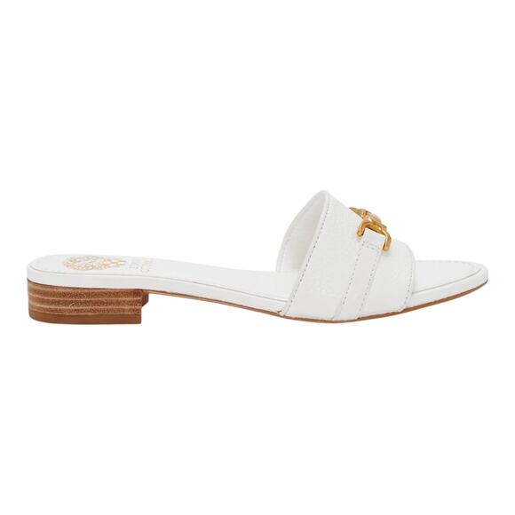 Vince Camuto Women's Maxine Horsebit Slide Sandals White Size 6 1/2 - Picture 2 of 4
